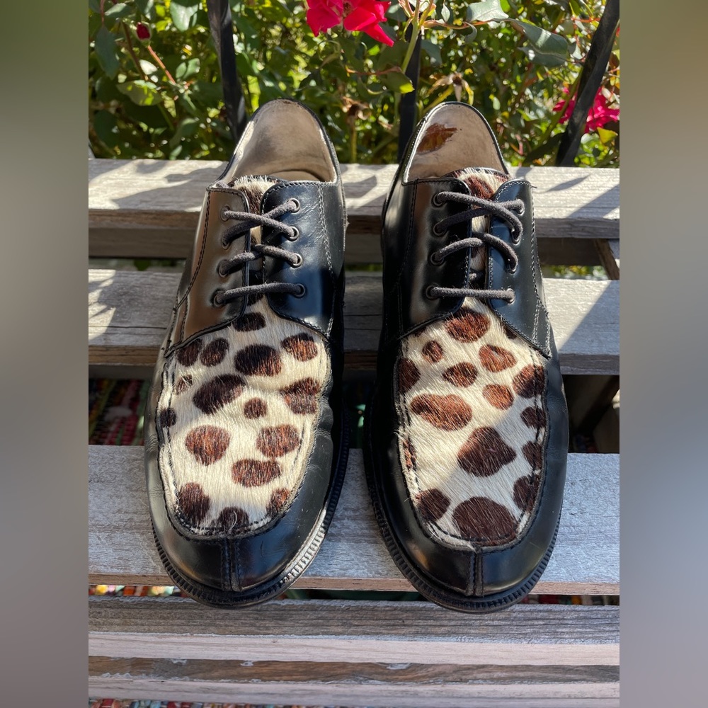 Vintage Kenneth Cole Pony Fur Spectator Oxfords